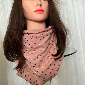 Neck infinity scarf blush pink rose gold polka dots!